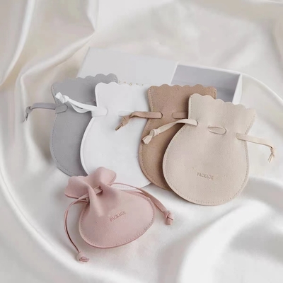 ขนาดที่กำหนดเองรอบ Drawstring เครื่องประดับกระเป๋าโลโก้ซิลค์สกรีน