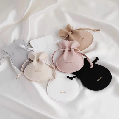 ขนาดที่กำหนดเองรอบ Drawstring เครื่องประดับกระเป๋าโลโก้ซิลค์สกรีน