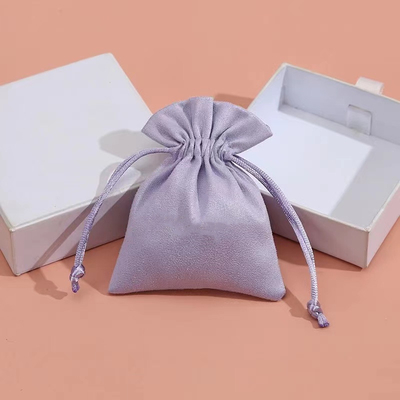 กระเป๋าใส่เครื่องประดับ Drawstring สีลูกกวาดถุงกำมะหยี่ขนาดเล็กสำหรับเครื่องประดับ
