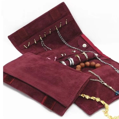ขนาดที่กำหนดเอง PU Travel Jewelry Organizer ม้วน 8.1 '' * 0.8 '' * 5.9 ''