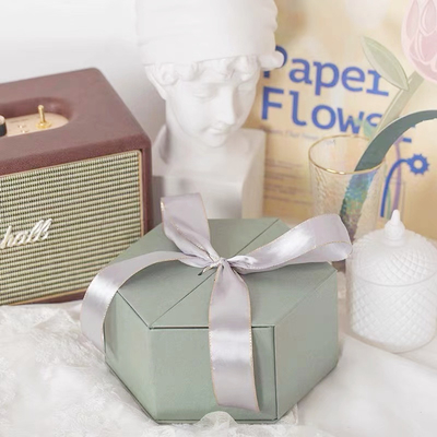 กล่องบรรจุภัณฑ์เครื่องสำอางที่หรูหรารีไซเคิลได้ Matt Lamination Gift Pack พร้อม Ribbon
