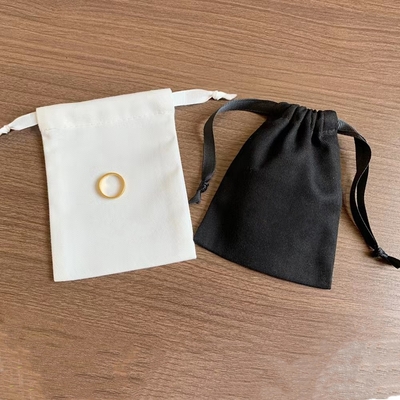OEM CMYK พิมพ์กระเป๋าเครื่องประดับ Drawstring ด้วยริบบิ้นผ้าฝ้าย