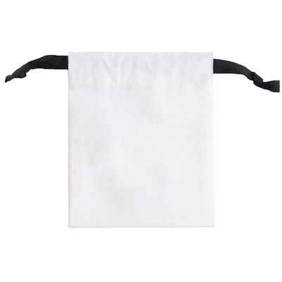 การพิมพ์สกรีนกระเป๋าใส่เครื่องประดับ Drawstring กระเป๋าเครื่องประดับผ้าฝ้ายสีขาวสำหรับนาฬิกา