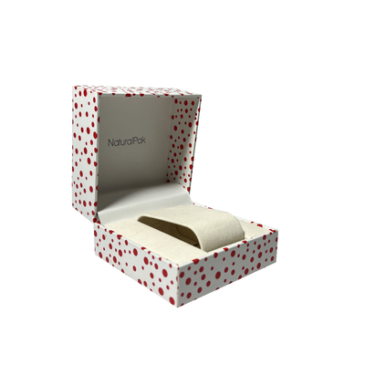 กล่องบรรจุภัณฑ์นาฬิกาข้อมือ Polka Dot Two Piece Lift Off Cardboard Gift Packaging