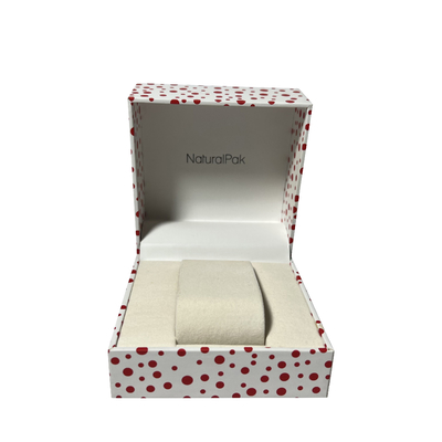 กล่องบรรจุภัณฑ์นาฬิกาข้อมือ Polka Dot Two Piece Lift Off Cardboard Gift Packaging