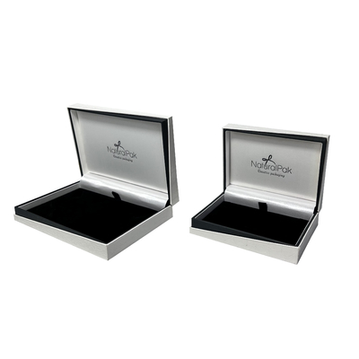 กล่องบรรจุภัณฑ์แหวนจี้สีขาวปิดหอย PU Jewellery Gift Box
