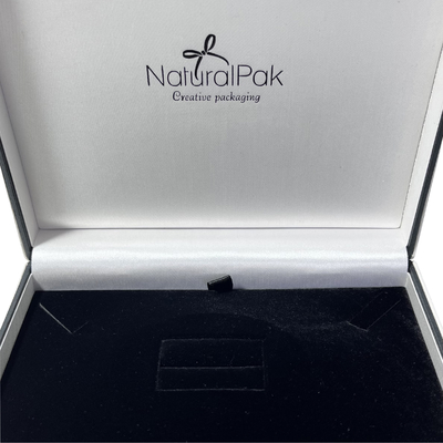 กล่องบรรจุภัณฑ์แหวนจี้สีขาวปิดหอย PU Jewellery Gift Box