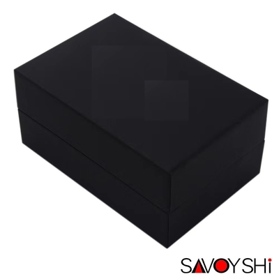 ของขวัญหนังเทียมสีดำกล่องบรรจุ Cufflink Boxes บรรจุภัณฑ์ด้วย Elastic