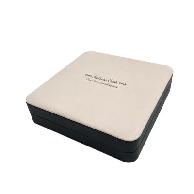 WOOD PU SUEDETTE กล่องบรรจุภัณฑ์เครื่องประดับแบบกลมสำหรับจี้แหวน